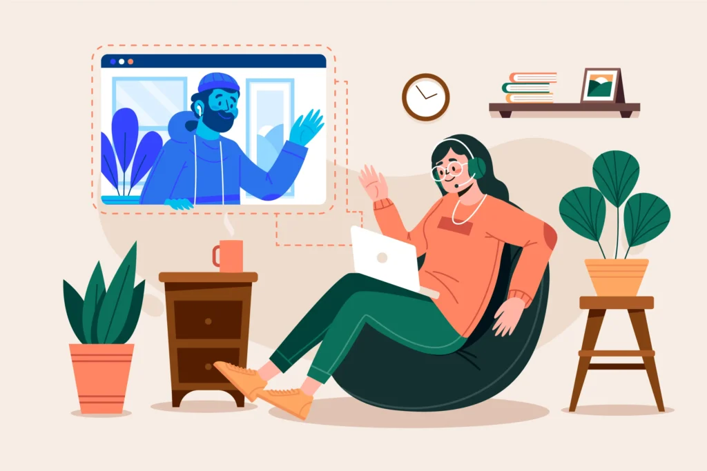 Services 4 a person in an online therapy session with a therapist yanir grindler clinical psychologist